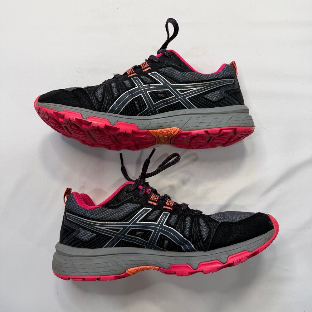 ASICS GEL Venture 7 Trail Running Shoes Women’s 9 Black Pink Hiking Sneakers - Picture 7 of 11